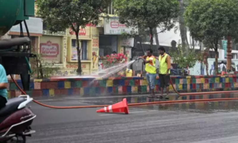 Vijayawada Municipal Corporation Launches Road-Washing Initiative to Combat Air Pollution