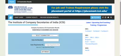 ICSI Declares CS Executive & Professional Results for December 2025 Session