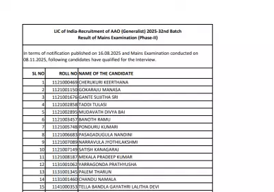 LIC AAO & AE Mains Result 2026 Declared: 1,119 Candidates Qualify for Interview Round