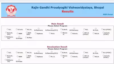 RGPV Bhopal Releases UG, PG Results and Revaluation Scores Online
