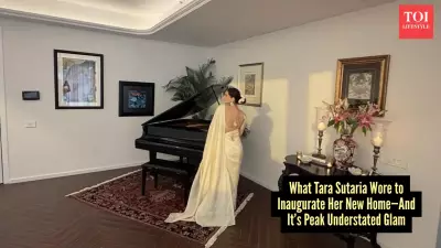 Tara Sutaria's Ivory Saree Sets Perfect Tone for New Home Inauguration