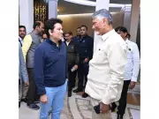 Andhra CM Chandrababu Naidu Meets Cricket Legend Sachin Tendulkar at Delhi Airport