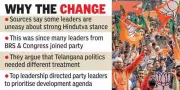 BJP Telangana Shifts Focus to Development Agenda Over Hindutva in Local Elections
