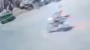CCTV Footage Captures Terrifying Scooty-Motorcycle Collision in Muzaffarnagar