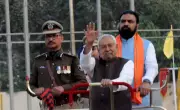 CM Nitish Kumar Honors Police, Attends Memorial in Darbhanga at Bihar Ceremony