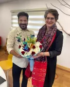 CM Revanth Meets Priyanka Gandhi, Congress Celebrates Municipal Poll Sweep in Telangana