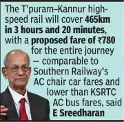 E Sreedharan Unveils Revised Kerala High-Speed Rail Plan with Rs 54,000 Crore Estimate