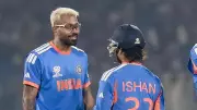 India Sets 209/9 Target in T20 Clash, Powered by Kishan and Pandya Fifties