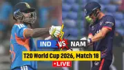 India vs Namibia Live Score: T20 World Cup 2026 Match Updates from Delhi