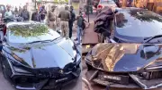 Kanpur Chaos: Tycoon's Son Crashes Lamborghini, Injures Pedestrian in High-Speed Mishap