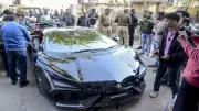 Lamborghini Rams Pedestrians in Kanpur, Six Injured; Speeding Caught on Camera