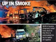 Nagpur Bus Fire: Four Private Buses Gutted in Ganeshpeth, No Injuries Reported