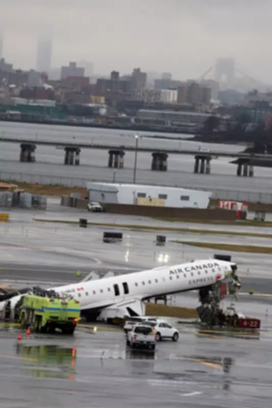 Air Canada Express Jet Collides with Fire Truck at New York Airport, Two Pilots Dead