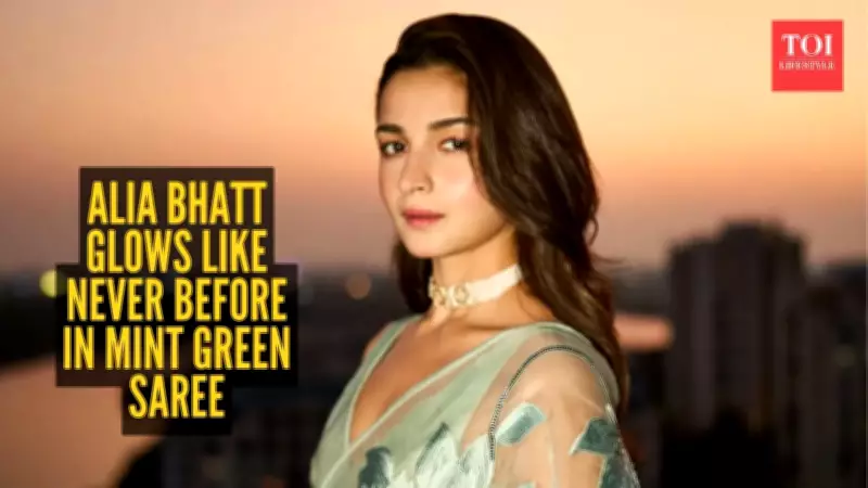 Alia Bhatt's Ethereal Mint Green Saree Stuns Fans, Earning Disney Princess Comparisons