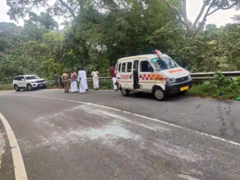 Ambulance Carrying Corpse Overturns in Idukki After Collision with Car