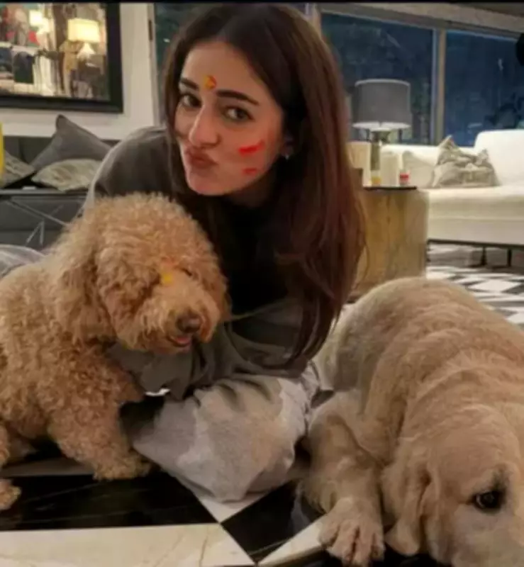 Ananya Panday Celebrates Holi with Family and Pets, Shares Adorable Festive Moments