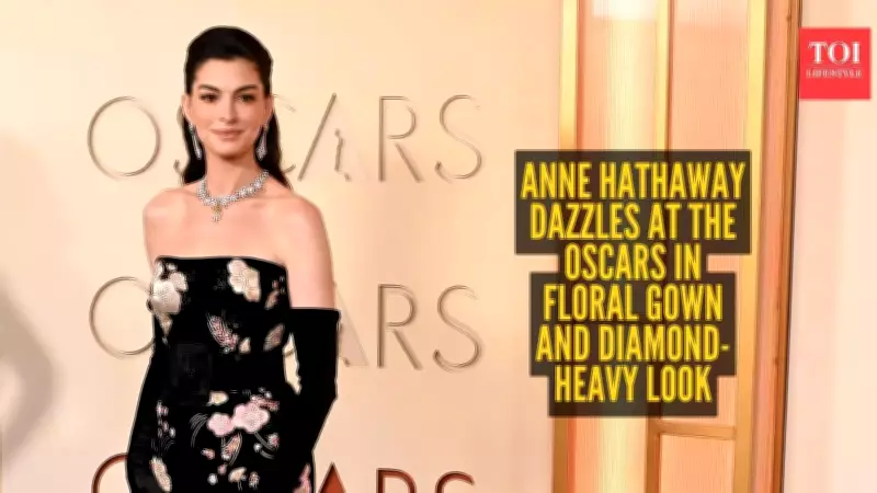 Anne Hathaway Stuns at Oscars in Floral Gown, Steals Spotlight Amid Sequel Buzz
