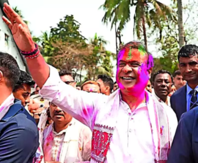 Assam CM Sarma Celebrates Holi at Historic Barpeta Satra, Plans Global Promotion of Holi Geet