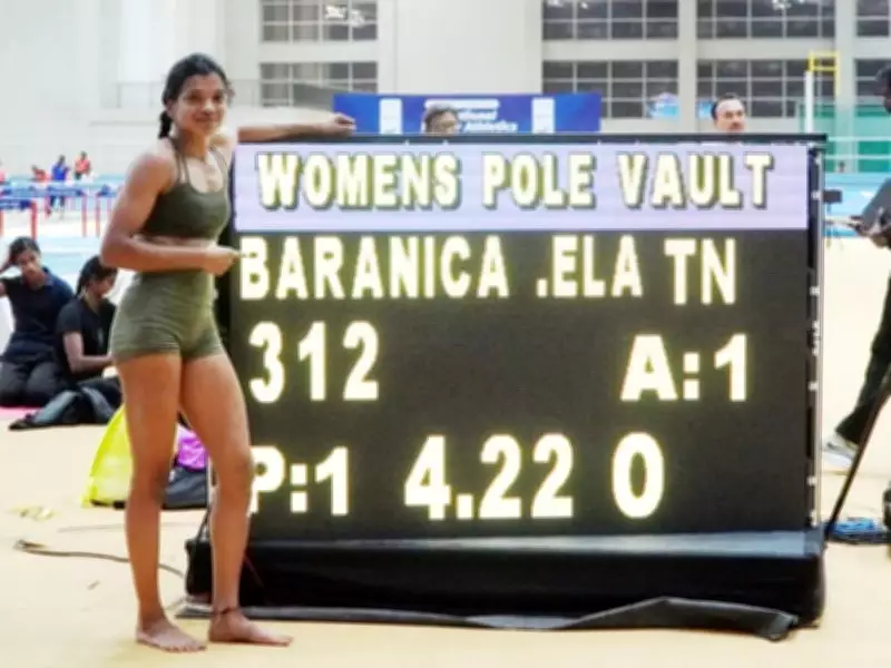 Baranica Elangovan Sets New National Pole Vault Record at Indoor Championships