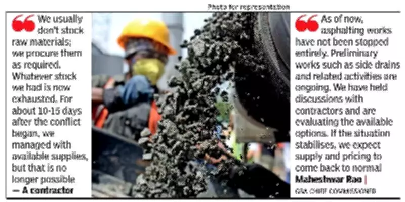 Bengaluru Road Projects Hit by Bitumen Crisis Amid West Asia Conflict