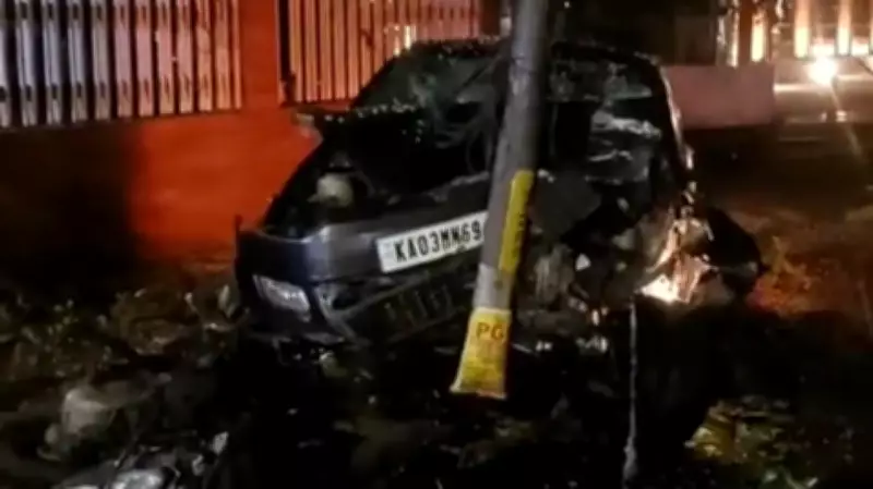 Bengaluru: Two Killed in Horrific Wrong-Side Crash as Car Rams Scooter