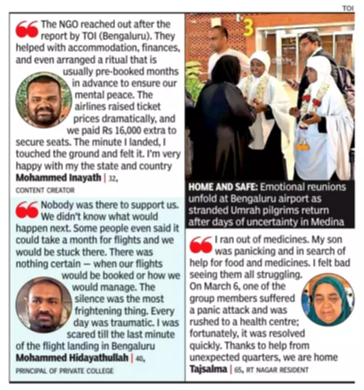 Bengaluru Umrah Pilgrims Stranded in Medina Return Home After Week-Long Ordeal