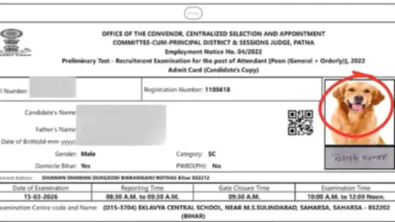 Bihar Candidate's Admit Card Features Dog Photo, Sparks Viral Laughter Online