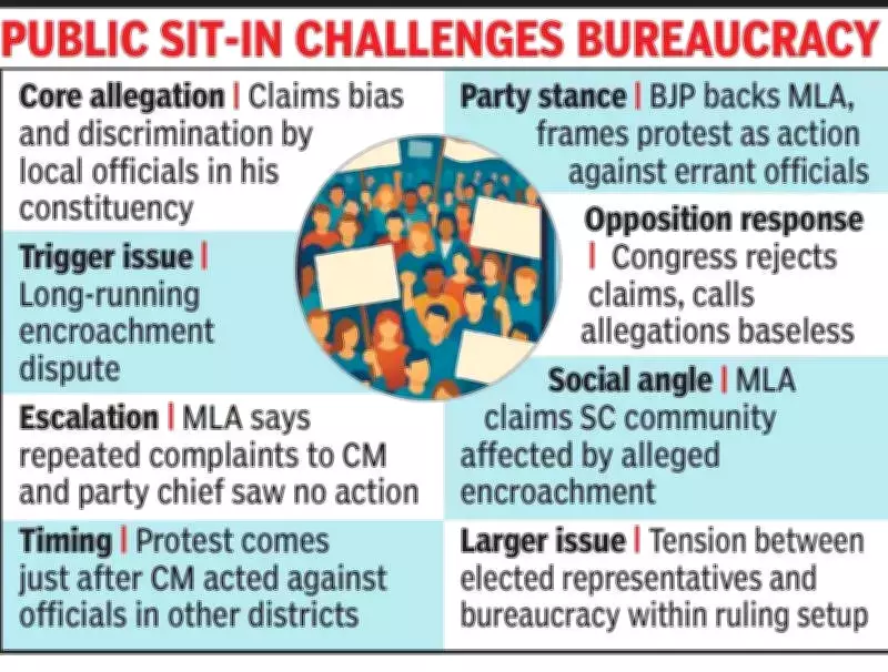 BJP MLA Ambrish Sharma Stages Dharna Against Own Party's Administration in MP