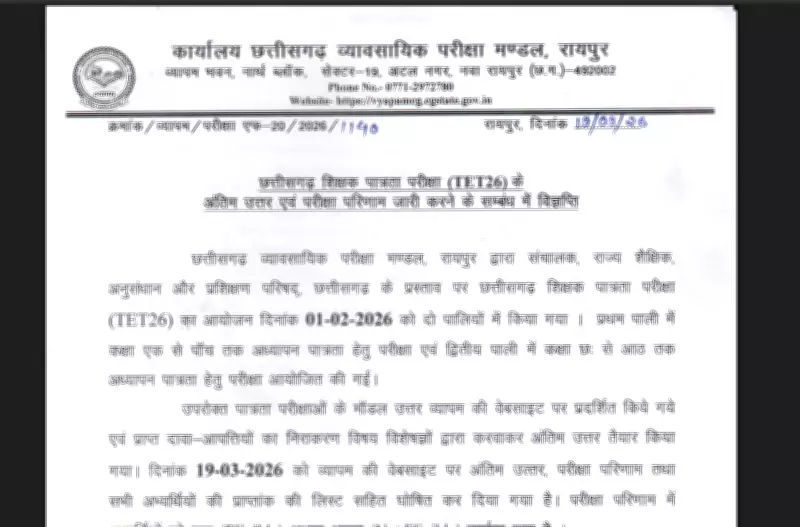 CG TET Result 2026 Declared by CG Vyapam: Check Scorecards Online