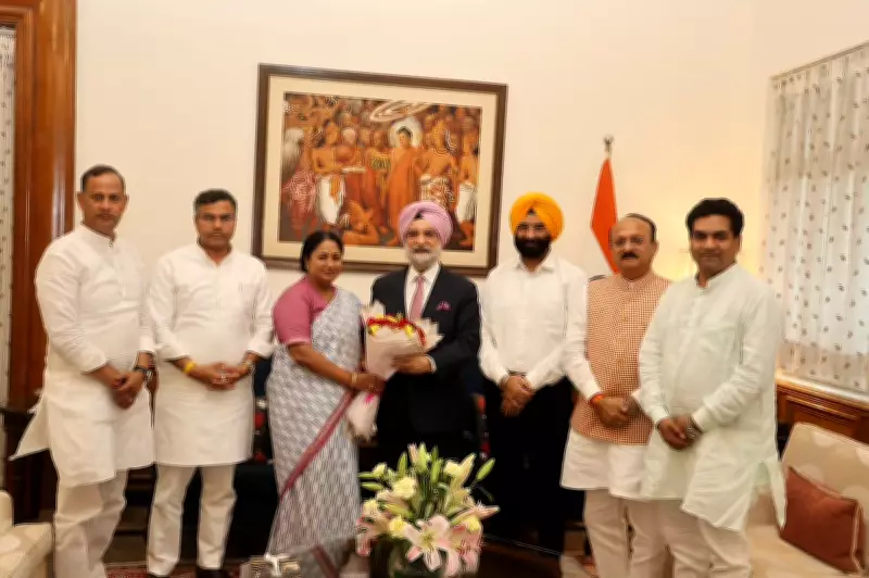 CM Rekha Gupta Meets LG Tarunjeet Singh Sandhu in Courtesy Visit