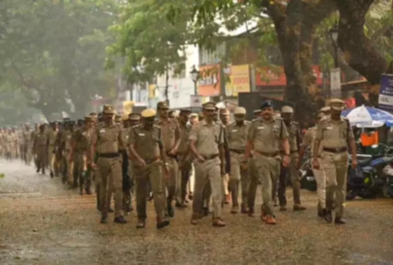 Coimbatore Police Conducts Massive Flag March for Election Security