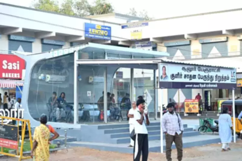 Coimbatore's First AC Bus Shelter Opens in Sulur, Offering Relief from Heat