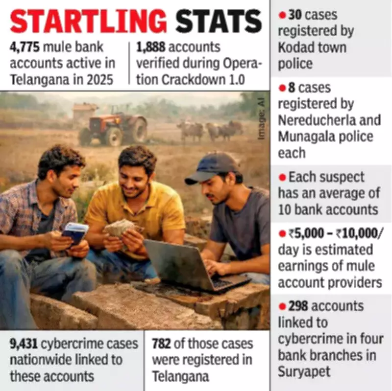 Cybercrime Mule Account Network Uncovered in Telangana's Suryapet District