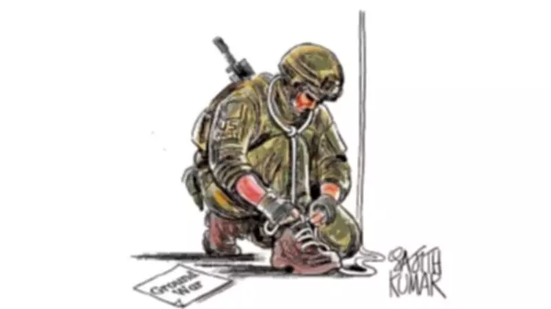 Deccan Herald Cartoon Satirizes Escalating Ground War Tensions