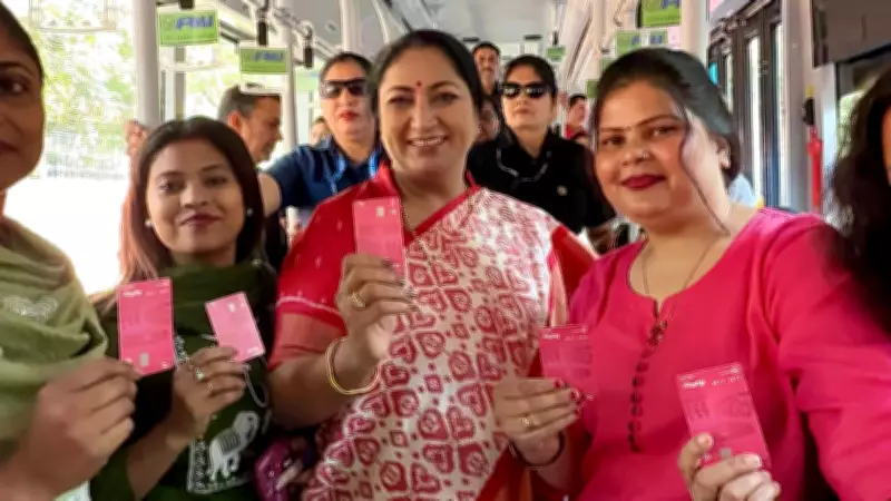 Delhi CM Rekha Gupta Inspects Saheli Pink Smart Card on DTC Bus Ride