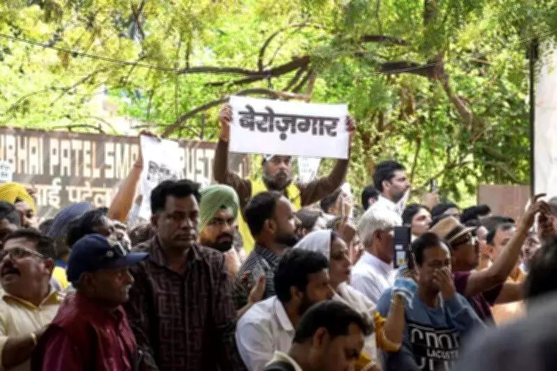 Delhi Transport Workers Protest Job Losses at AAP Rally, Demand Reinstatement