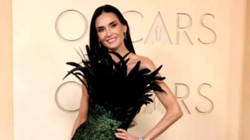 Demi Moore Stuns in Feather Gown at 2026 Oscars, Showcases Timeless Glamour
