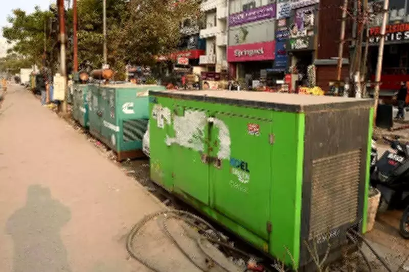 Diesel Generators Encroach Public Spaces in Noida and Ghaziabad, Posing Safety Risks