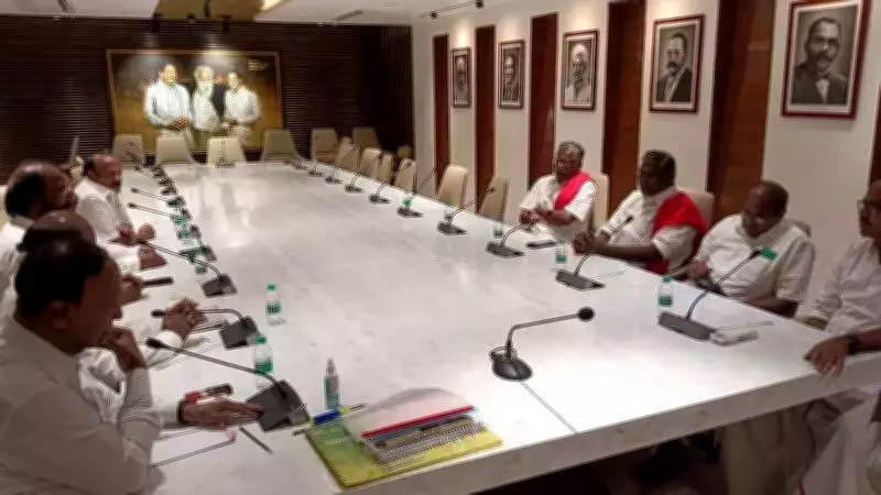 DMK Holds Seat-Sharing Talks with CPI, MNM, AAP for Tamil Nadu Elections