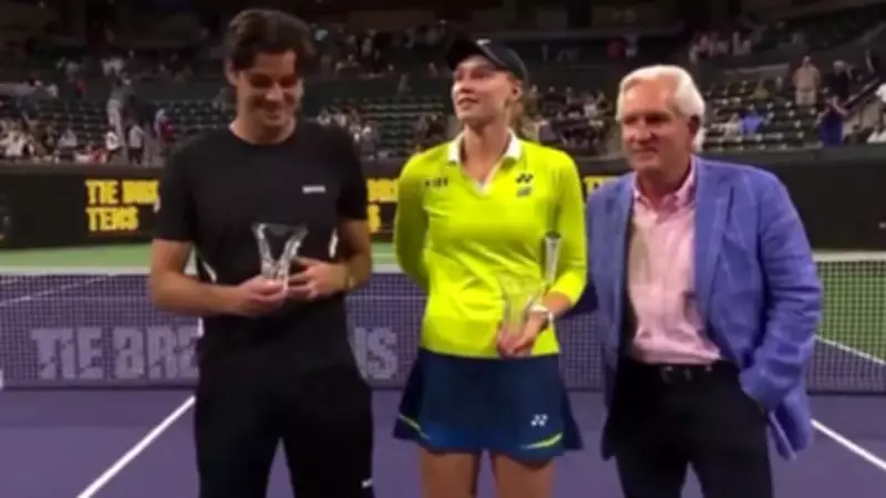 Elena Rybakina's Awkward Trophy Ceremony Moment Sparks Social Media Debate