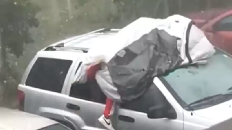 Florida Man's Viral Hailstorm Heroics: Protecting Car Amid Severe Weather