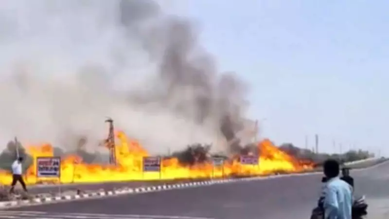 Fuel Tanker Fire on NH-48 in Rajasthan's Jalore Claims One Life, Sparks Major Emergency