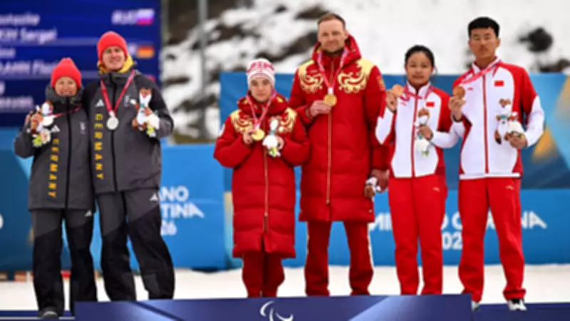 German Paralympians Turn Backs on Russian Flag in Silent Protest at Winter Games