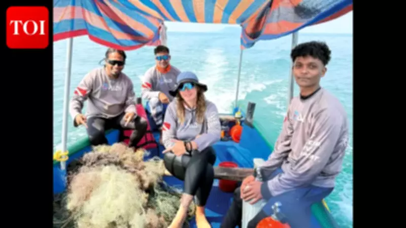 Goa Divers Remove 100kg of Ghost Nets from Bogmalo Beach to Combat Marine Pollution