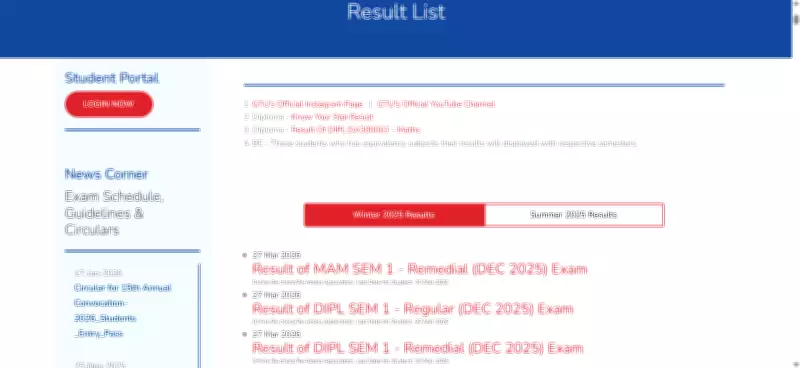 GTU Declares Winter 2025 Exam Results for Multiple Courses; Re-check Deadline March 30
