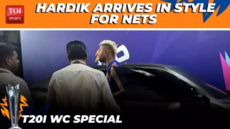 Hardik Pandya Arrives at Wankhede in Sports Car for Team India Nets