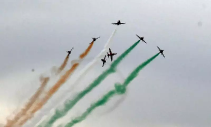 IAF's Surya Kiran Aerobatic Team Dazzles Chandigarh Residents with Stunning Display