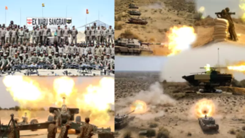 Indian Army's Maru Sangram Exercise in Jaisalmer Tests Combat Readiness in Desert Warfare