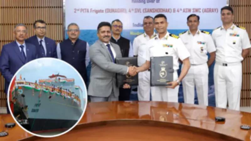 Indian Navy Bolsters Fleet with Three New Indigenous Warships in Single Day
