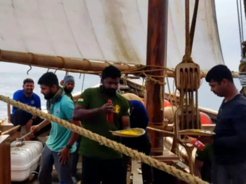 Indian Navy's INSV Kaundinya Completes 39-Day Historic Voyage, Battling Arabian Sea